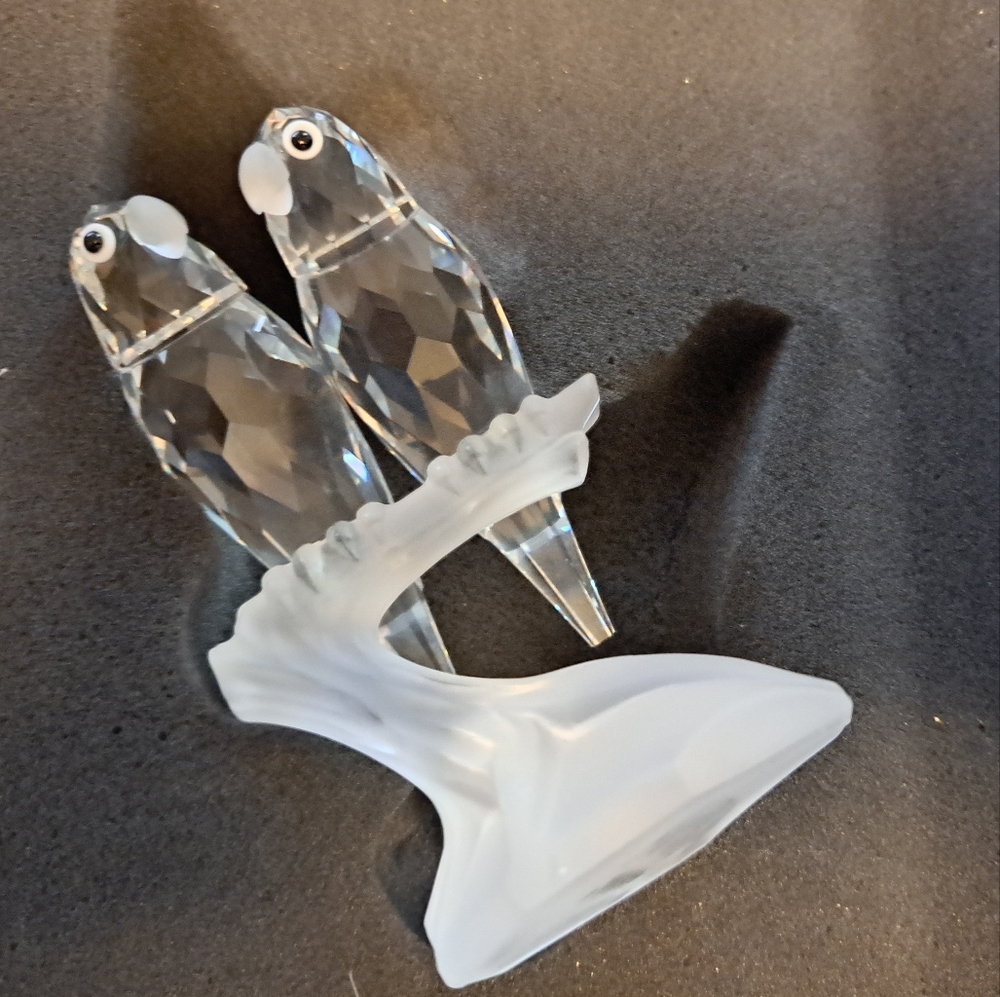 RARE 1987 Swarovski crystal Lovebirds Togetherness figurine w box & COA